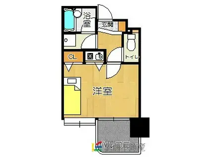 アルファコンフォート福岡西新(ワンルーム/11階)の間取り写真