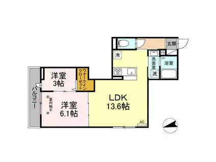 セレスティア東葛西Ⅰ(1LDK/3階)の間取り写真