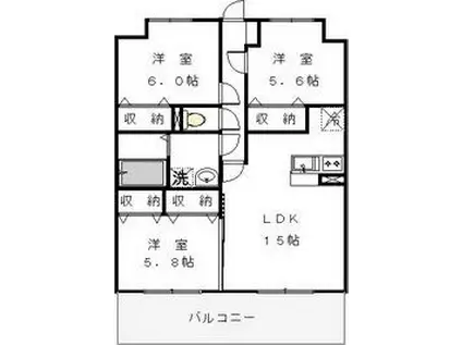 アステージ(3LDK/4階)の間取り写真