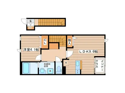 アヴニールブリエ(1LDK/2階)の間取り写真