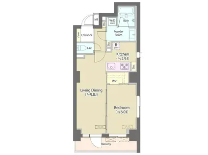 神明公園ハイツ・文京(1LDK/2階)の間取り写真