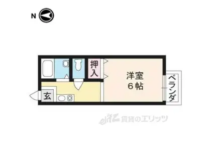 上桂サンシティA(1K/1階)の間取り写真