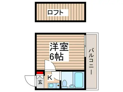 ジュネパレス松戸第75(1K/2階)の間取り写真