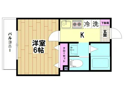 FIORE三郷中央(1K/3階)の間取り写真