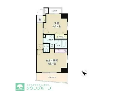 PARKAISANCE(1DK/3階)の間取り写真