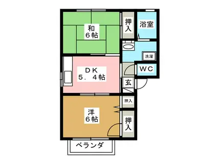 フォーレスウイング D(2K/2階)の間取り写真