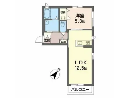 クレールセージ(1LDK/1階)の間取り写真