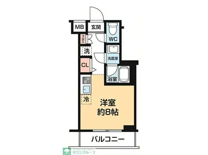 ARCOBALENO KAWASAKI ウエスト(ワンルーム/3階)の間取り写真