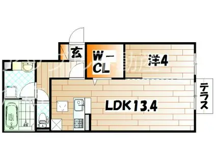 LIRE DE REPOS(1LDK/1階)の間取り写真