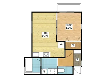 SIGNPOST出雲(1LDK/2階)の間取り写真