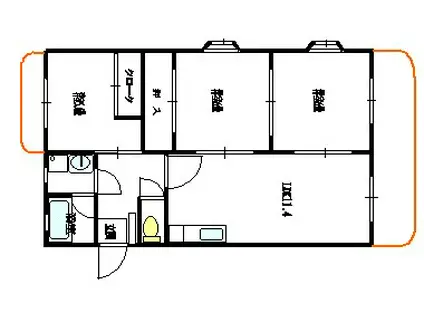 アーク谷山(3LDK/1階)の間取り写真