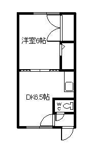 エスペランサ(1DK/2階)の間取り写真