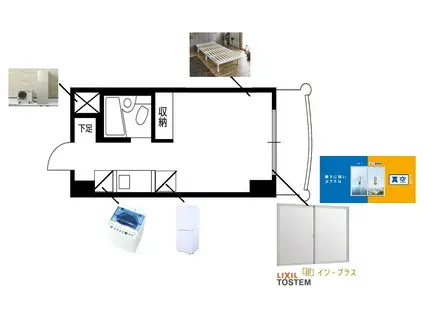 サンシープラザ(ワンルーム/9階)の間取り写真