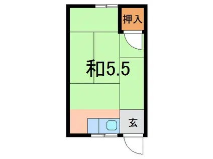 朝日荘(ワンルーム/2階)の間取り写真