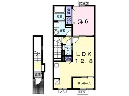 CASAT&M A(1LDK/2階)の間取り写真