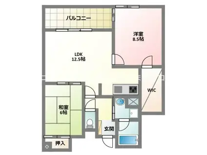 カーサカーラ(2LDK/2階)の間取り写真