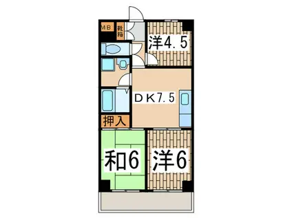 ロイヤルコート東戸塚(3DK/1階)の間取り写真