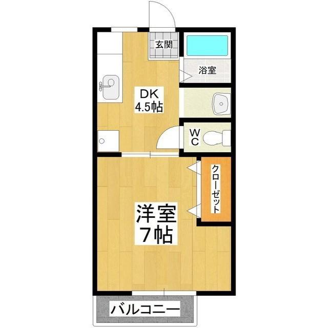 マイステージ3番館(1DK/1階)の間取り写真