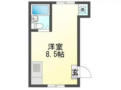 アリス石橋(ワンルーム/2階)の間取り写真