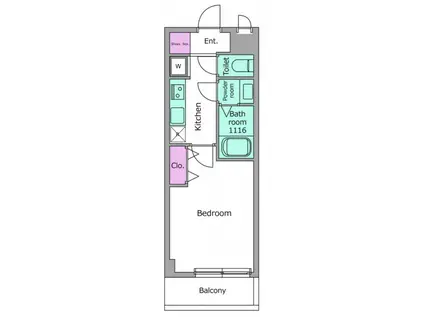 LOCS YOKODAI(1K/2階)の間取り写真