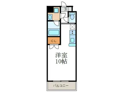 ルミナス鞠小路(ワンルーム/2階)の間取り写真