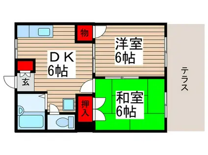 メゾンユウコウ(2DK/1階)の間取り写真