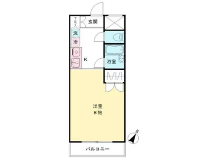 パラティーノ打越(1K/1階)の間取り写真