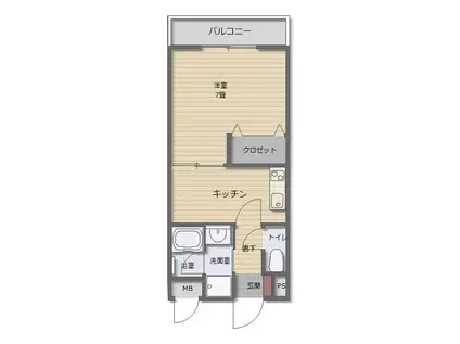 メゾンドール八島(1DK/3階)の間取り写真