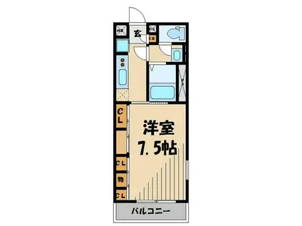 リブリ・蘭(1K/2階)の間取り写真