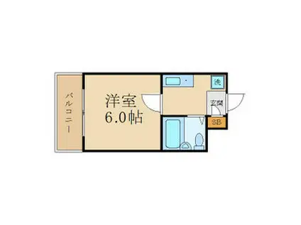 INOVE源氏ケ丘(1K/1階)の間取り写真