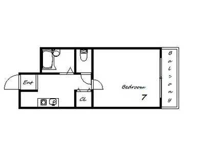 スマ扇コーポ(1K/2階)の間取り写真