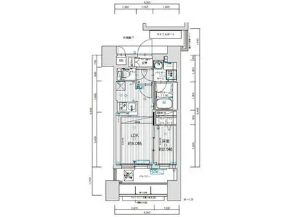 グランフォーレプライム六本松II(1LDK/13階)の間取り写真