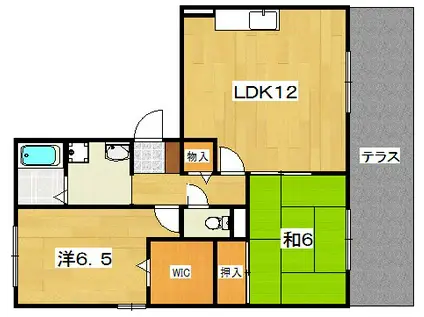 ベル・デ・カーサ枚方公園I番館(2LDK/3階)の間取り写真