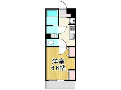 リブリ・足立区西竹の塚(1K/3階)の間取り写真