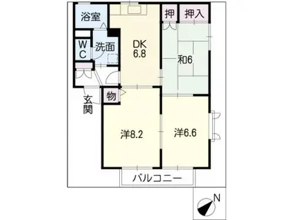 グランシードクレアA(3DK/2階)の間取り写真