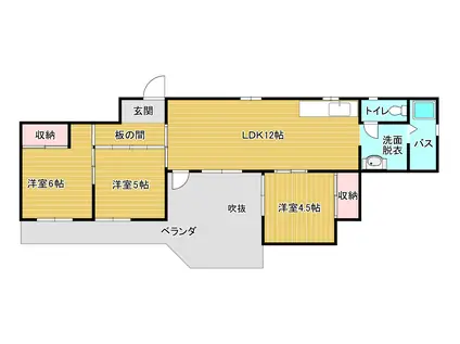 ヤマトビル(3LDK/2階)の間取り写真