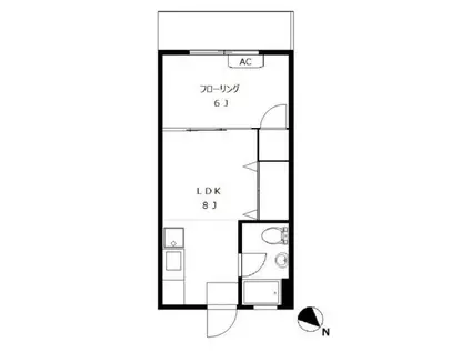 マンション アイ 第1(1LDK/2階)の間取り写真