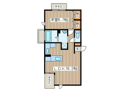 エディーズ プレイス(1LDK/1階)の間取り写真