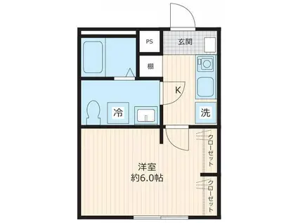 ノルディックヒルズ(1K/1階)の間取り写真