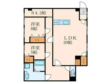 ベルガ前田(2SDK/3階)の間取り写真