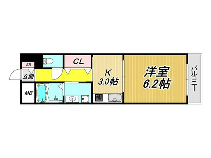 SHARON塚口(1K/2階)の間取り写真