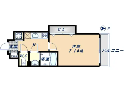ラグゼ布施駅前(1K/12階)の間取り写真