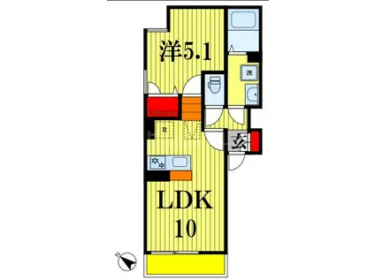 UP STONE 大神宮(1LDK/2階)の間取り写真