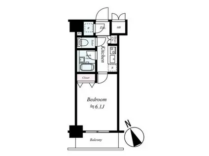 パレステュディオDIMT大森(1K/4階)の間取り写真