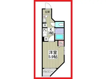 アウル堀切(1K/2階)の間取り写真