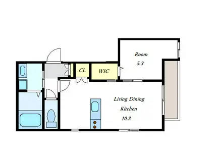 ルロワ経堂(1LDK/2階)の間取り写真