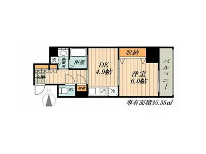 LOCS SHONAIDORI(1DK/9階)の間取り写真