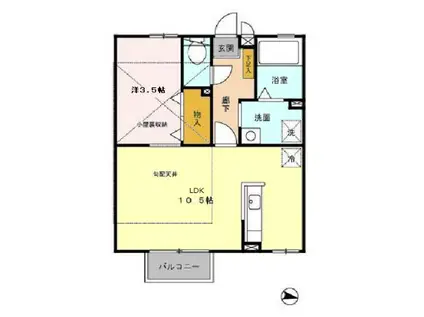 レグルス8(1LDK/2階)の間取り写真