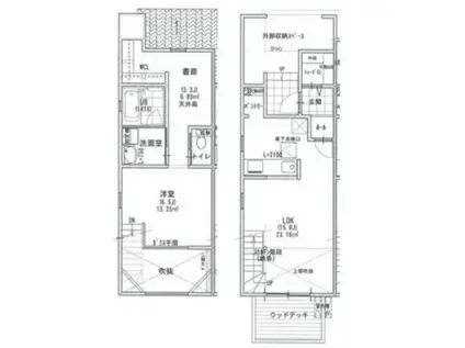 リーブル シャンブレット C棟(1SLDK/1階)の間取り写真