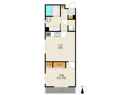 ハウスカトレア(1LDK/2階)の間取り写真